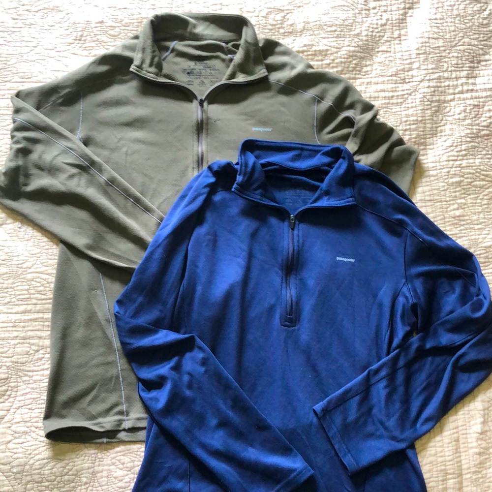 Patagonia women’s layering bundle navy army green size M half zip
